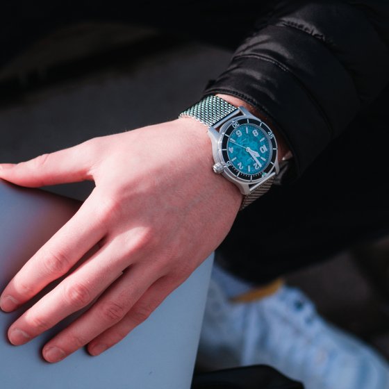 Herren Armbanduhr Edelstahl  Satiniert 22cm 