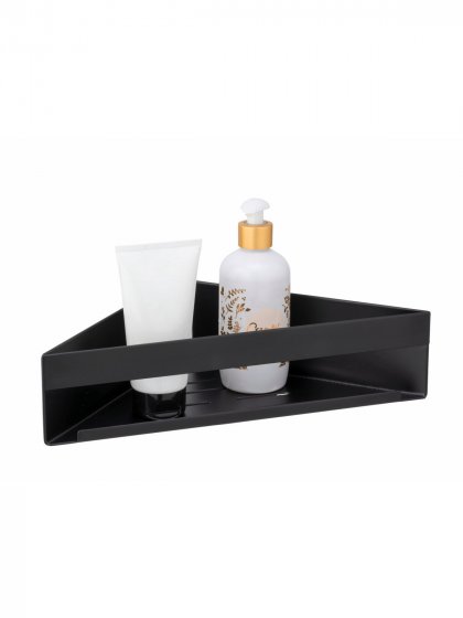 Turbo-Loc® Eckablage Mod. Genova Black, Befestigen ohne Bohren mit Spezial-Klebepad 