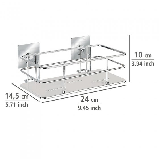 Turbo-Loc® Edelstahl Wandablage Quadro, rostfrei, Befestigen ohne bohren 