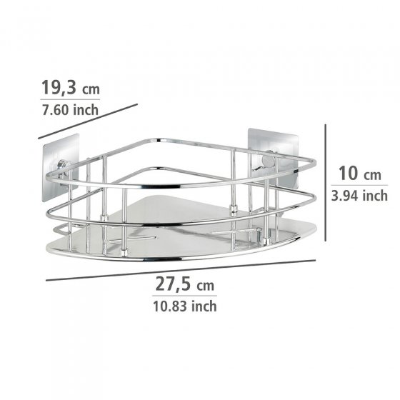Turbo-Loc® Edelstahl Eckablage Mod. Quadro, rostfrei, Befestigen ohne bohren 
