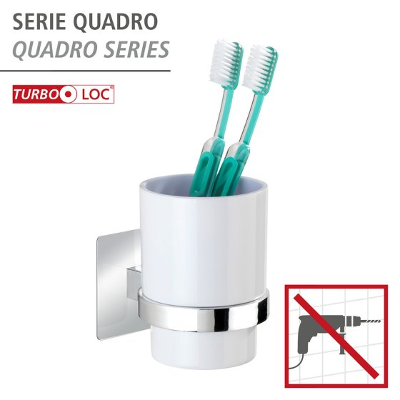 Turbo-Loc® Zahnputzbecher Quadro, Befestigen ohne bohren 