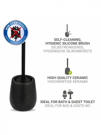WC-Garnitur Mod. Nerno Schwarz, aus hochwertiger Keramik 