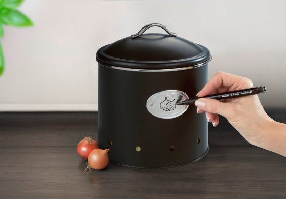 Aufbewahrungsdose Mod. Nero Set, 3-teilig, Vorratsdosen aus lackiertem Metall, Schwarz