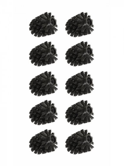 Ersatzbürstenkopf für Toilettenbürsten, WC-Ersatzbürste, 10 er Set, Ø 8 cm, schwarz 