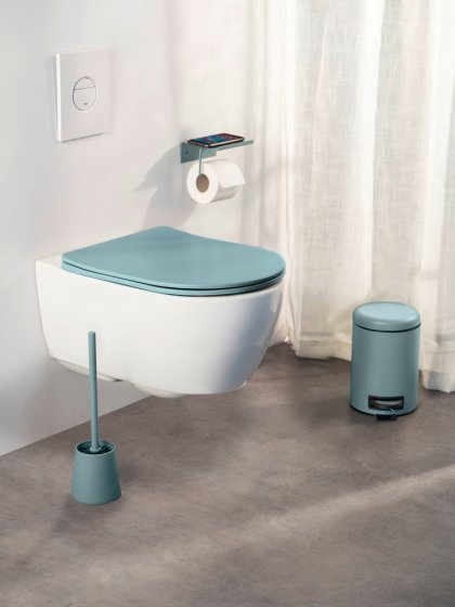 WC-Sitz Mod. Galati Blaugrau matt, aus Duroplast, Soft-Touch-Effekt 