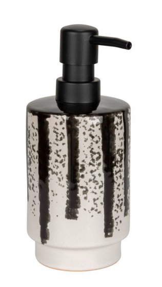 Bad-Accessoire Set Mod. Subiza, weiß/schwarz, Keramik, Ø 9x17 cm, handbemalt, spülmaschinenfest, 340 ml 