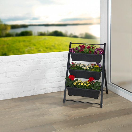 Vertikales Hochbeet, 3 Etagen, wetterbeständiger Kunststoff 