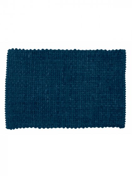 Badteppich Mod. Covelo, dunkelblau, Polyester, Baumwolle, 50x80 cm, rutschhemmend und waschbar bis 30°C 
