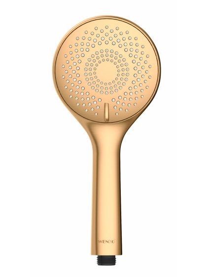 Duschkopf Gold matt, Universal-Handbrause, Ø 11 cm, 3 Strahlarten 