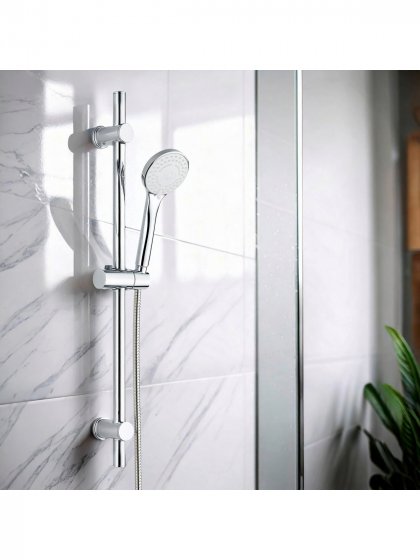Brauseset Mod. Uno, chrom, Edelstahl, 70 cm Länge, für Durchlauferhitzer geeignet 