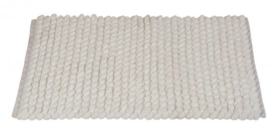 Badteppich Mod. Solivo, weiß, Polyester/Baumwolle, 50x80 cm, rutschhemmend beschichtet, schnelltrocknend 