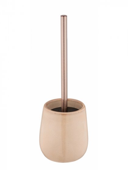 WC-Garnitur Mod. Sirmione, beige, keramik, edelstahl, 40x10.5 cm, mit schwarzem Bürstenkopf 