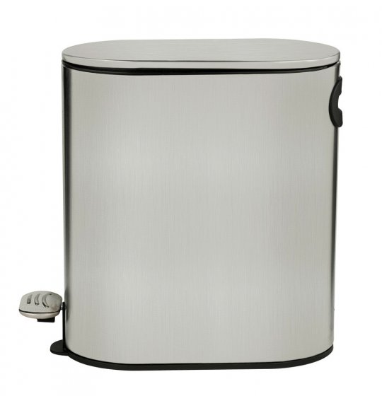 Kosmetikeimer Mod. Collungo 5L, satiniert, edelstahl, schwarz, freistehend, mit easy-close Absenkautomatik 