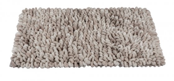 Badteppich Mod. Lerici, weiß-grau, Polyester-Baumwolle, 60x90 cm, schnelltrocknend und rutschfest 