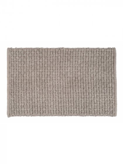 Badteppich Mod. Ecoli, grau, Polyester-Baumwolle, 50x80 cm, rutschhemmend, geeignet für Fußbodenheizung 