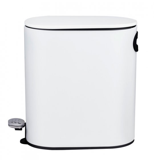 Kosmetikeimer Mod. Collungo, weiß, Stahl/Kunststoff, 5L, Easy-Close, mit herausnehmbarem Innenbehälter 