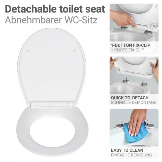 WC-Sitz Mod. Menin, mehrfarbig, Duroplast, Edelstahl, 38x44,5 cm, easy-close Absenkautomatik 