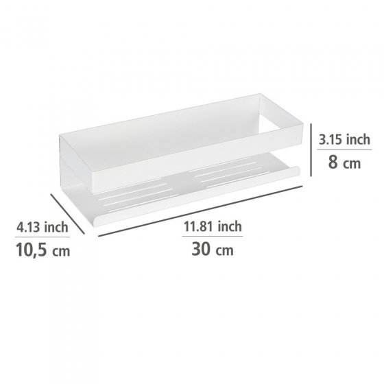 Turbo-Loc® Wandablage Mod. Genova White matt, Befestigen ohne Bohren mit Spezial-Klebepad 