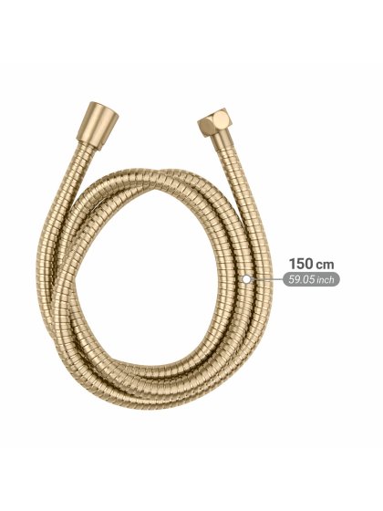 Edelstahl Duschschlauch Mod. Brass 150 cm Gold, 1/2" Standardanschluss, Verdrehschutz 