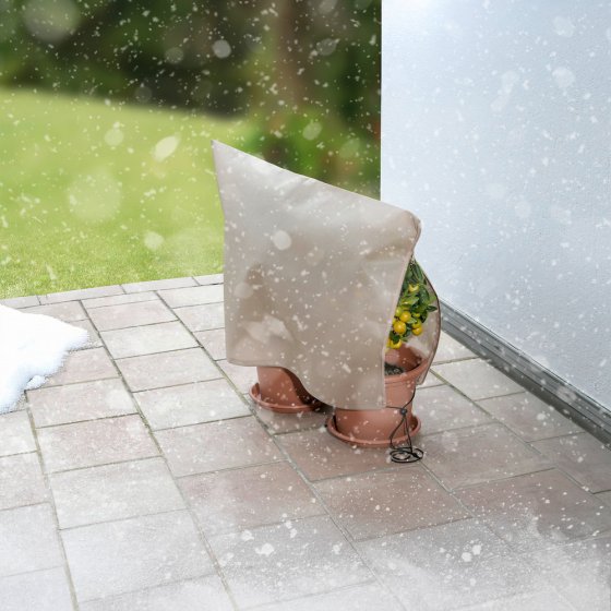 Pflanzenschutz-Vlies 80x60cm, beige, 3er Pack, Kunststoff, schützt vor Kälte und Wind 