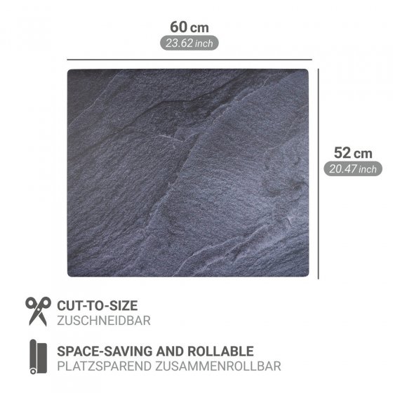 Abdeckmatte Mod. Schiefer, mehrfarbig, PVC, 60x52 cm, hitzebeständig und rutschfest 