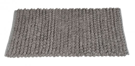 Badteppich Mod. Solivo, grau, Polyester/Baumwolle, 50x80 cm, rutschfest, für Fußbodenheizung geeignet 