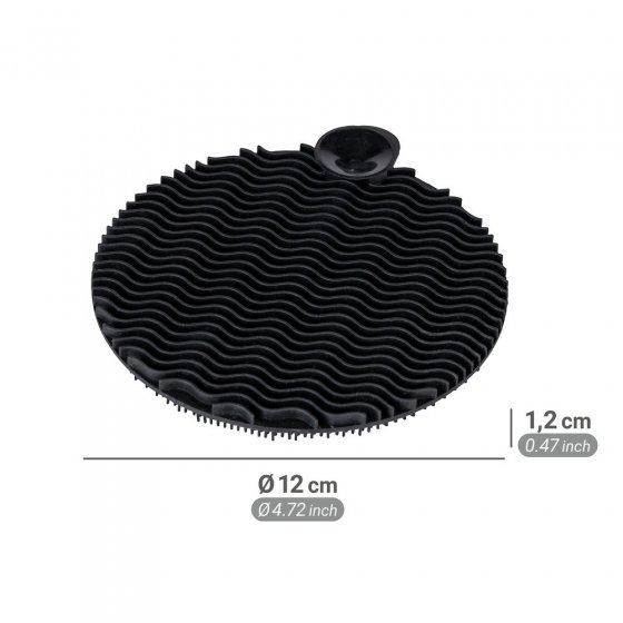 Spülorganizer Set, schwarz, Kunststoff/Glas, 16x17x7,5 cm, integrierter seifenspender aus glas 