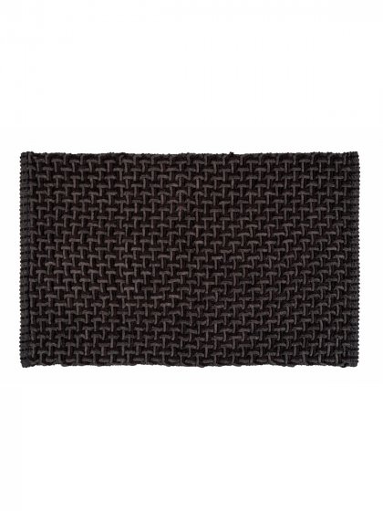 Badteppich Mod. Ecoli, schwarz-anthrazit, Polyester/Baumwolle, 50x80 cm, rutschfest beschichtet, schnelltrocknend 