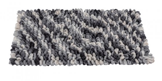 Badteppich Mod. Lerici, grau-blau, Polyester/Baumwolle, 60x90 cm, rutschhemmend beschichteter Rücken 