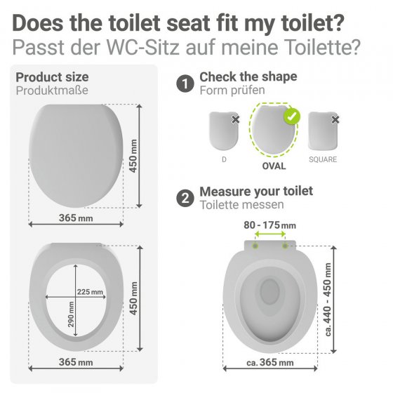 WC-Sitz Mod. Corbara, mehrfarbig, Thermoplast, 36.5x45 cm, mit Easy-Close Absenkautomatik 