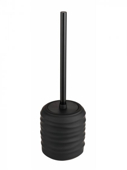 WC-Garnitur Mod. Illana, schwarz, Keramik, Edelstahl, Ø8,5x38,5 cm, soft-touch Beschichtung, freistehend 