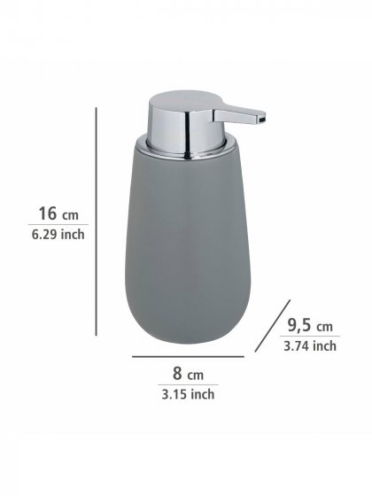 Waschtisch-Set Mod. Badi Grau, 2-tlg., 1 Zahnputzbecher, 1 Seifenspender 