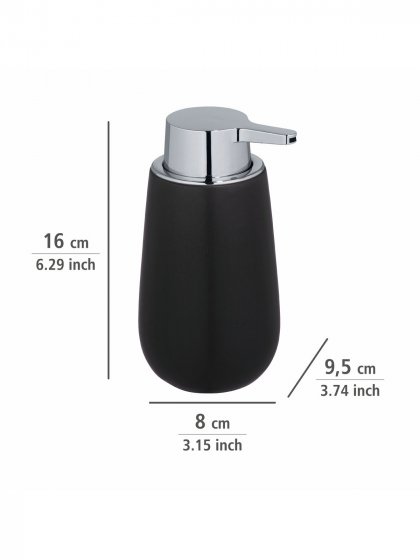 Waschtisch-Set Mod. Badi Schwarz, 2-tlg., 1 Zahnputzbecher, 1 Seifenspender 