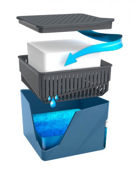 Raumentfeuchter Mod. Cube, Blau, 1000 g, 2er Set, für Räume bis ca. 80 m³