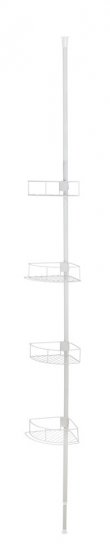 Teleskop-Eckregal Mod. Dolcedo Weiß matt, aus rostfreiem Edelstahl 