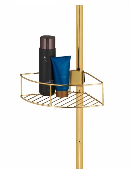 Teleskop-Eckregal Mod. Dolcedo Gold matt, rostfrei 