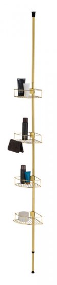 Teleskop-Eckregal Mod. Dolcedo Gold matt, rostfrei 