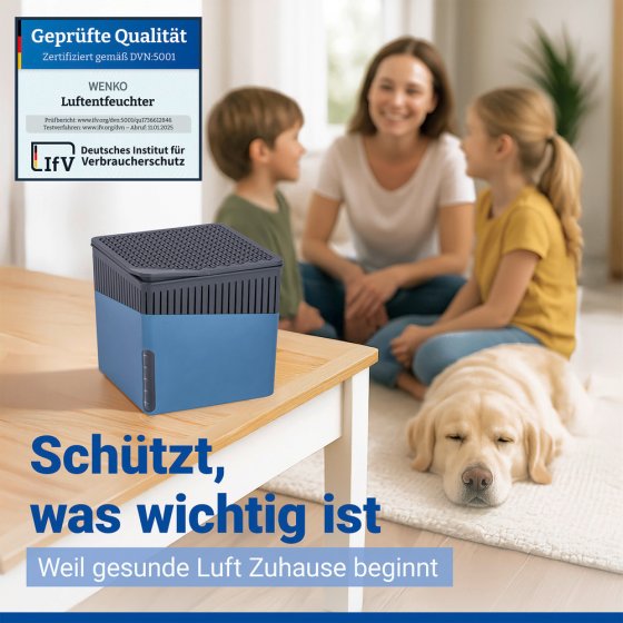 Raumentfeuchter Mod. Cube Blau 1000 g, 2er Set, beugt Schimmel und Gerüchen vor