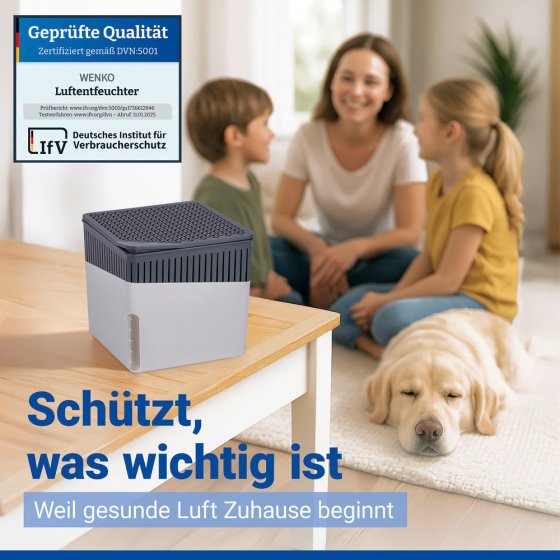 Raumentfeuchter Mod. Cube Grau 500 g, 2er Set, beugt Schimmel und Gerüchen vor
