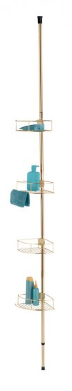Teleskop-Eckregal Mod. Dolcedo Gold matt, rostfrei