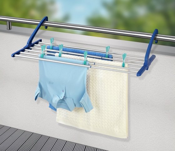 Teleskop Balkonwäschetrockner Alu, aus rostfreiem Aluminium 