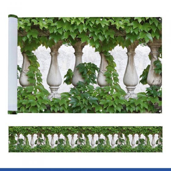Balkon-Sichtschutz Mod. Efeu-Zaun, 5 m, UV- und witterungsbeständig 