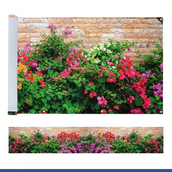 Balkon-Sichtschutz Mod. Mauerblumen, 5 m, UV- und witterungsbeständig 