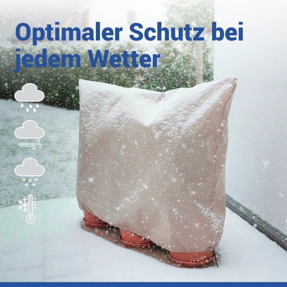 Pflanzenschutz-Vlies 180 x 120 cm, Beige, reißfestes Wintervlies für Pflanzen 