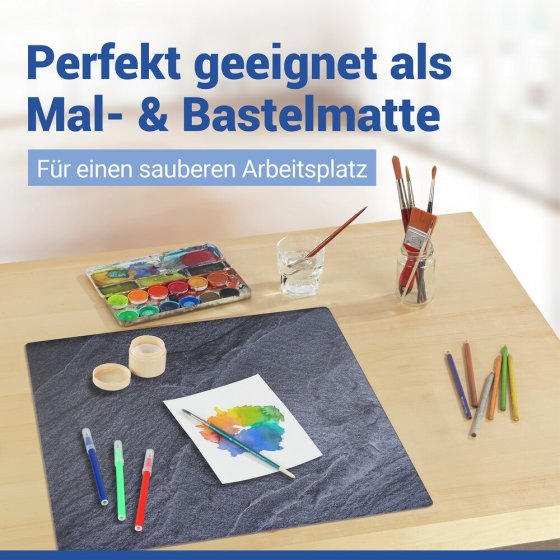 Abdeckmatte Mod. Schiefer, mehrfarbig, PVC, 60x52 cm, hitzebeständig und rutschfest 