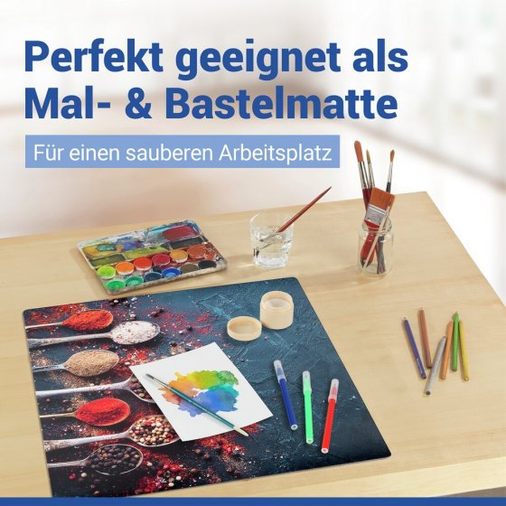 Abdeckmatte Mod. Pikant, mehrfarbig, PVC, 60x52 cm, hitzebeständig und leicht abwischbar 