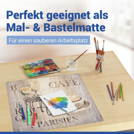Abdeckmatte Mod. Bistro, mehrfarbig, PVC, 60x52 cm, hitzebeständig und rutschfest 