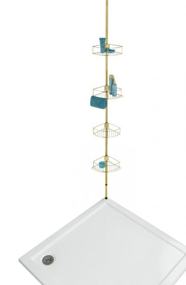 Teleskop-Eckregal Mod. Dolcedo Gold matt, rostfrei 