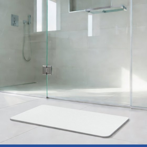 Badematte Mod. Simi Weiß, Badvorleger, Badmatte 