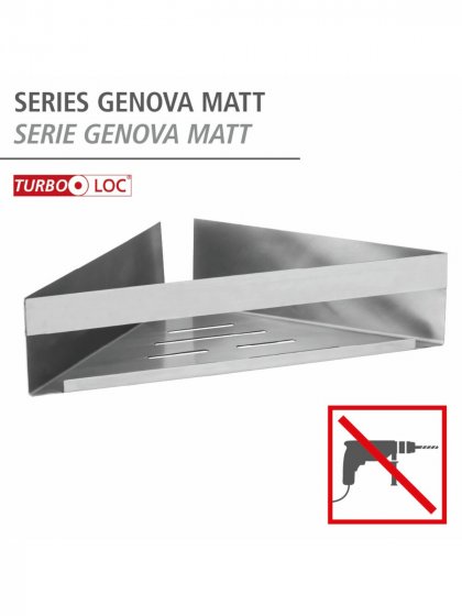 Turbo-Loc® Eckablage Mod. Genova Matt, Befestigen ohne Bohren mit Spezial-Klebepad 